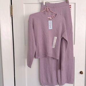 Girls Cat and Jack Sweater set. Brand New with Tags. Lavender/silver sparkle.